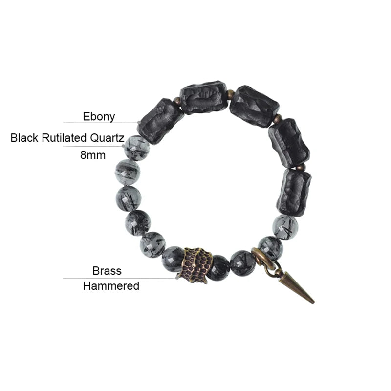 Black Rutilated Quartz Bracelet