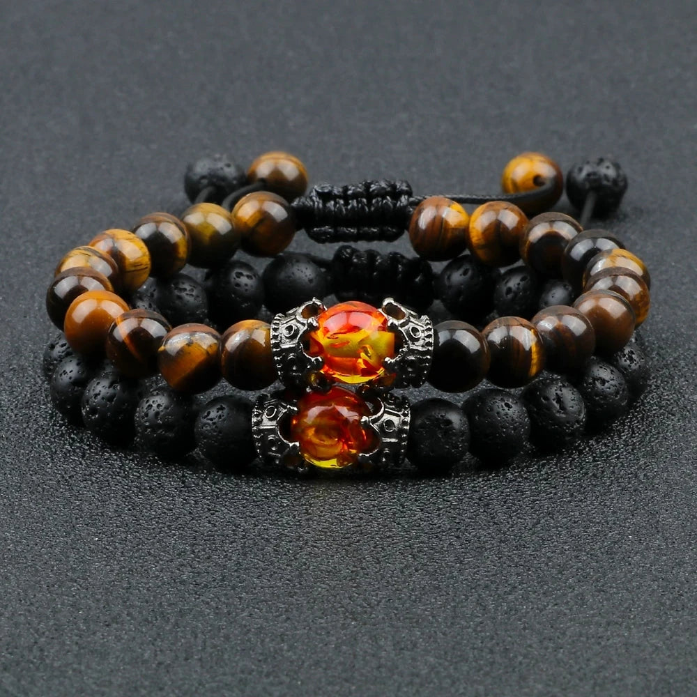 Lava Stone Beads Bracelet