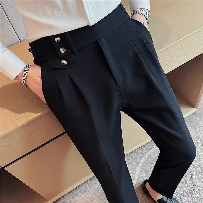 British High Waist Suit Pants